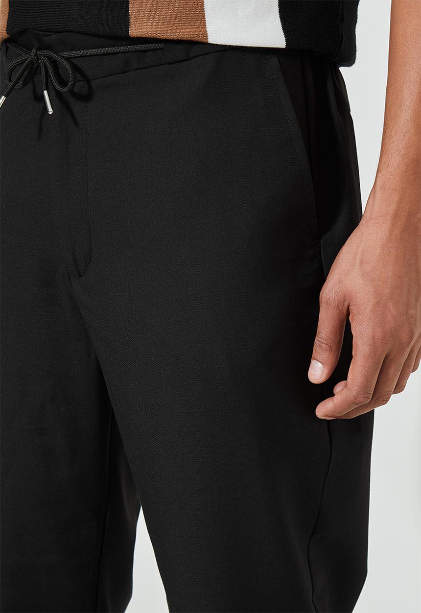 Superbalist - Deco elastic waistband tapered trousers - black