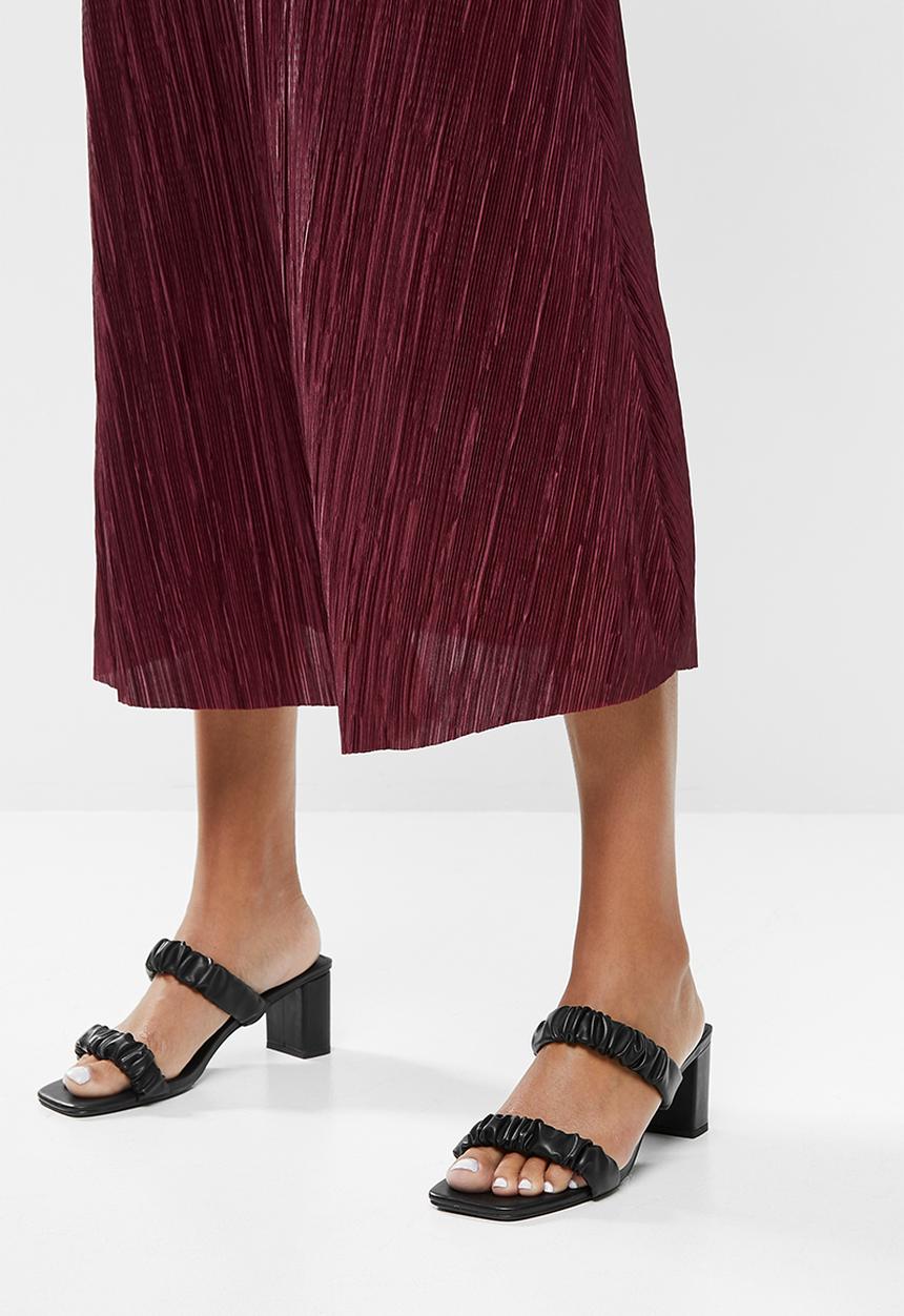 Missguided - A-line plisse midi skirt - burgundy 