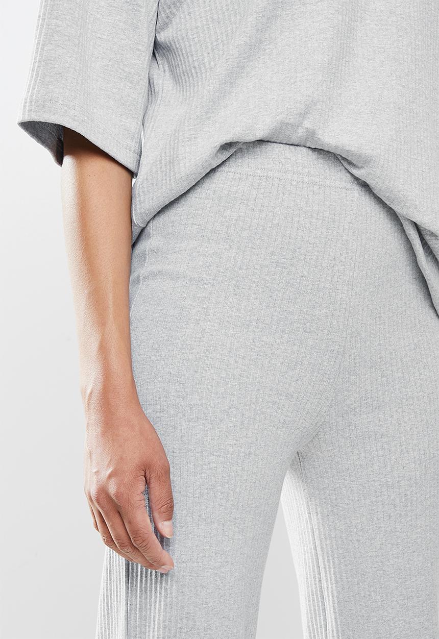 Missguided - Co ord ribbed tee and wide leg set - grey