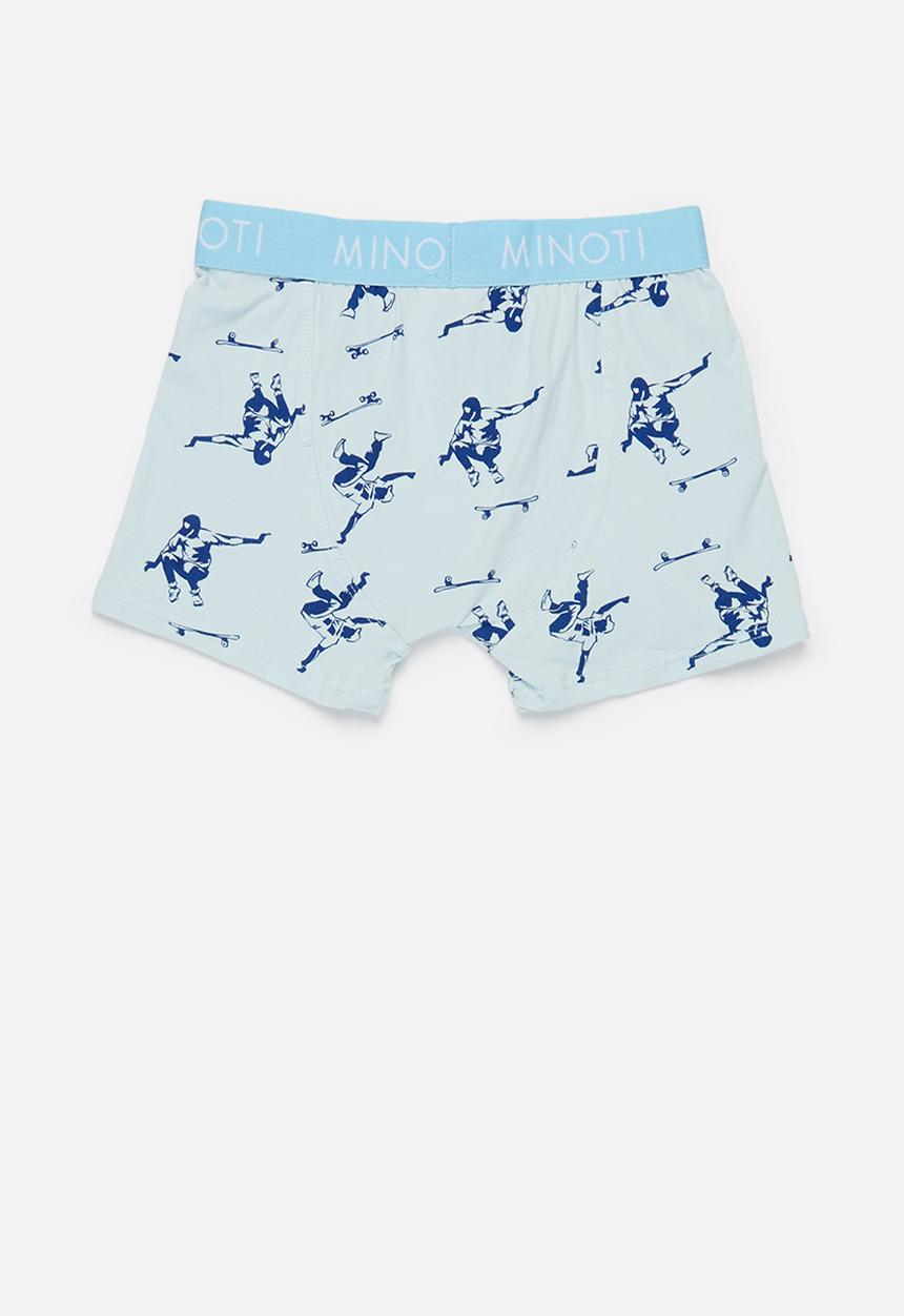 MINOTI - Boys 3pk skater boxers aop - blue & white 