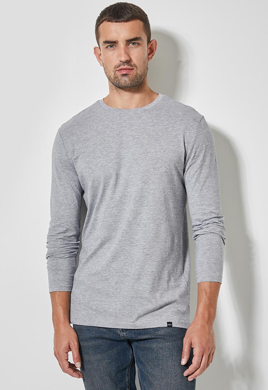 Superbalist - Nate long sleeve crew neck tee - grey 