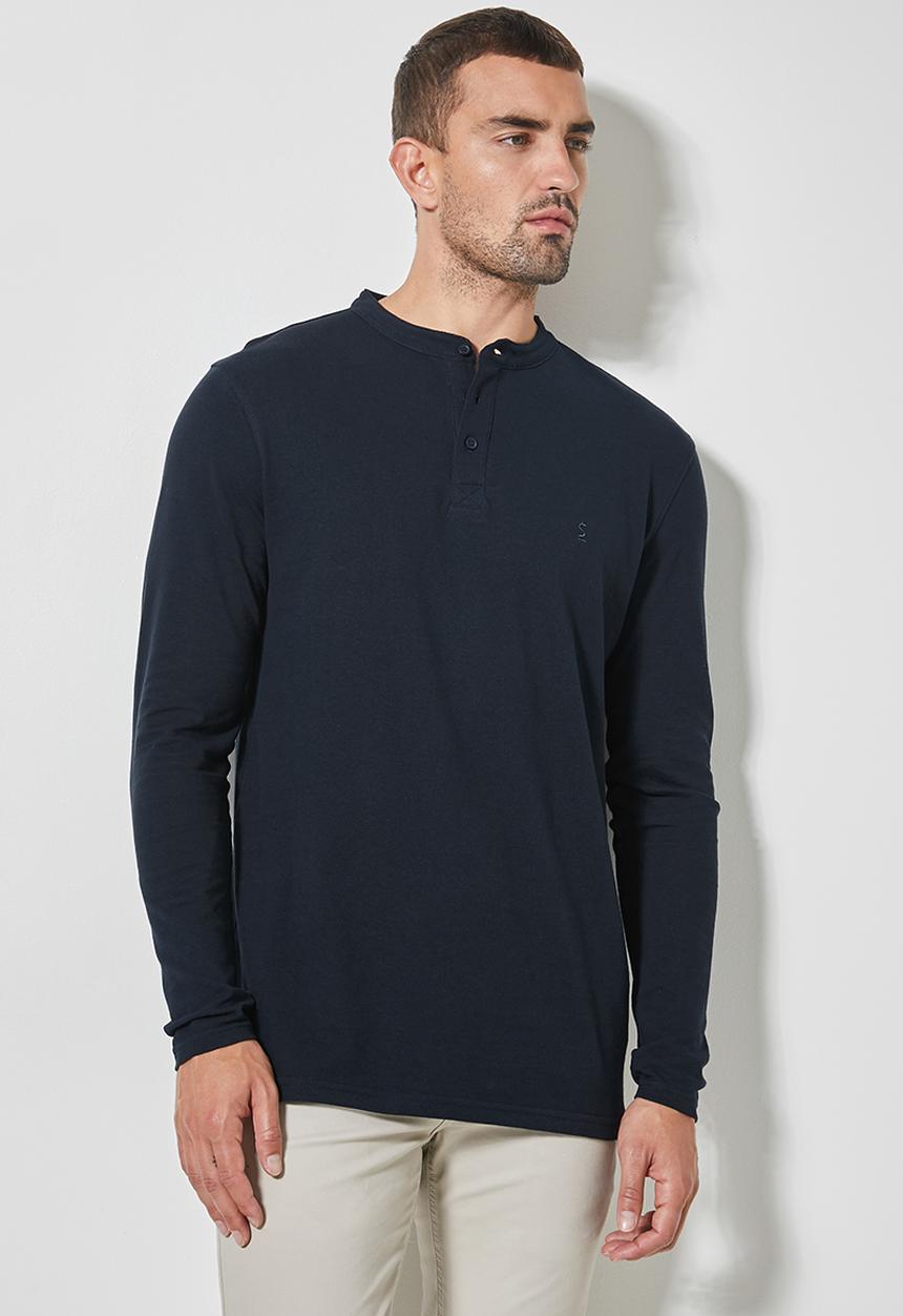 Superbalist - Siya long sleeve mandarin collar - navy