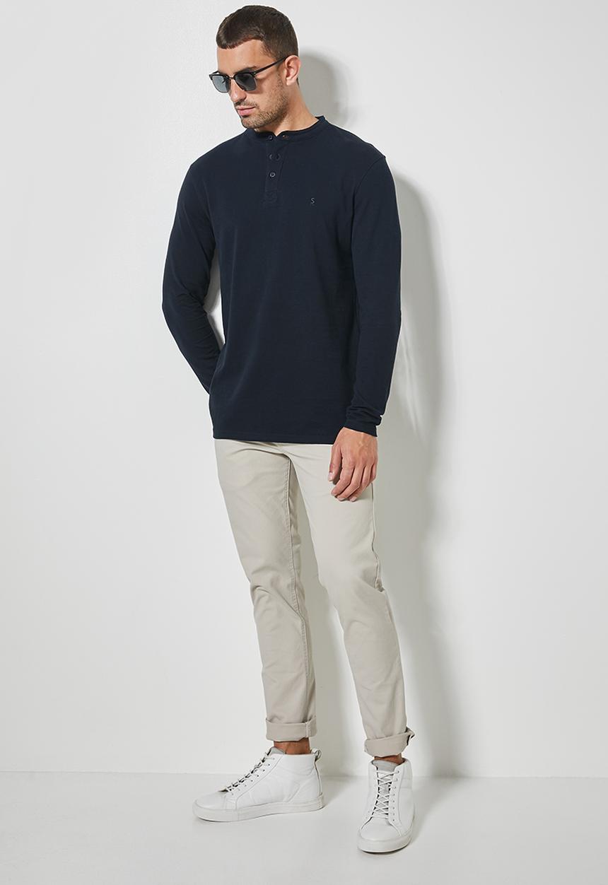 Superbalist - Siya long sleeve mandarin collar - navy