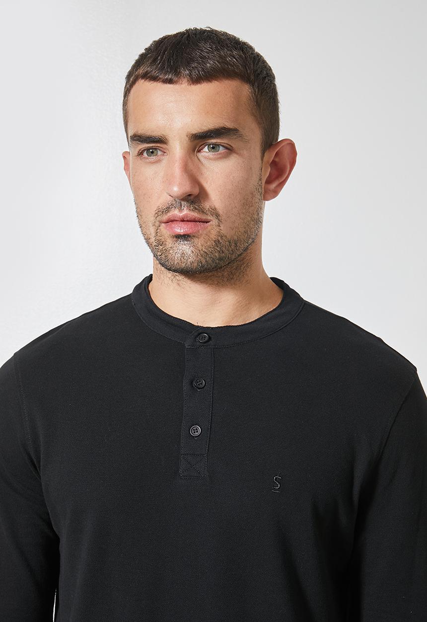 Superbalist - Siya long sleeve mandarin collar - black