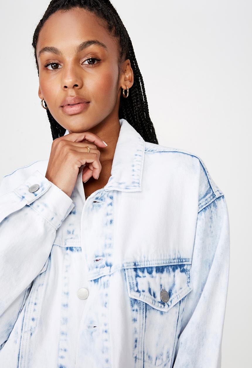 Factorie - Oversized denim jacket - light blue 