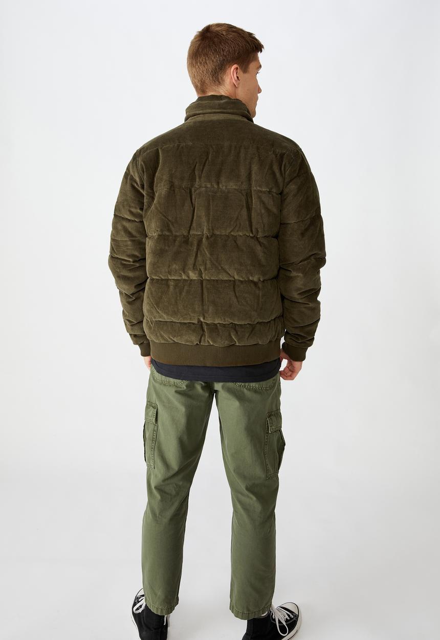 Cotton On - Cord puffer jacket - khaki