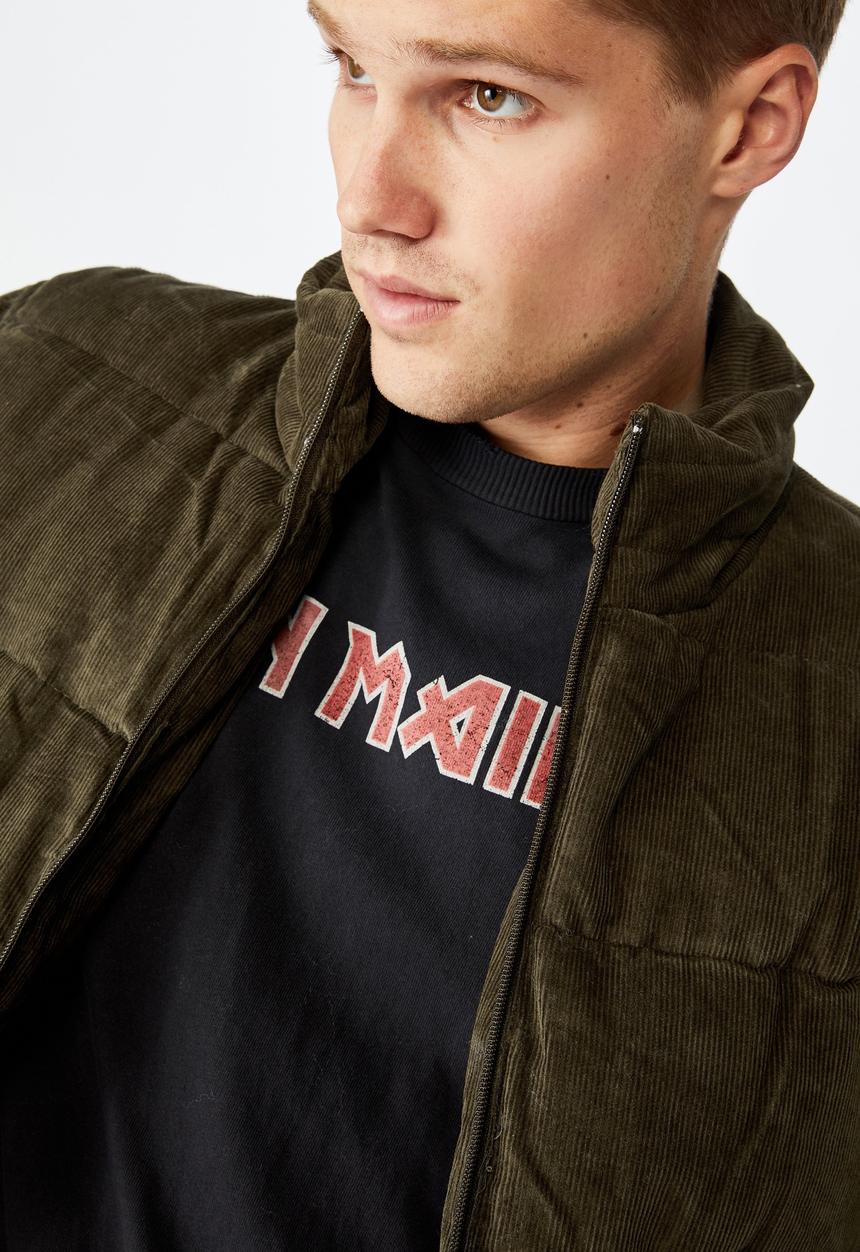 Cotton On - Cord puffer jacket - khaki