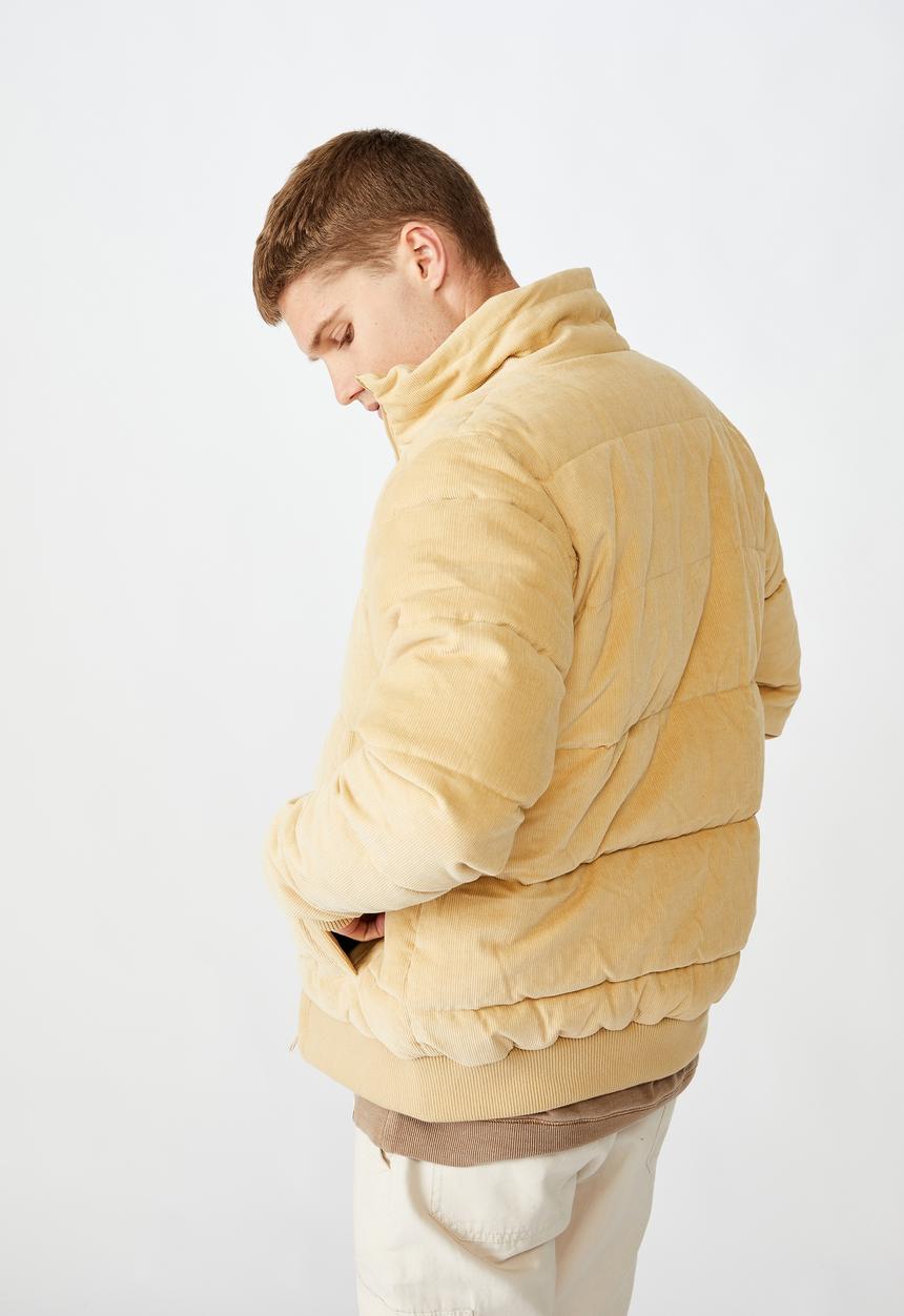 Cotton On - Cord puffer jacket - sand