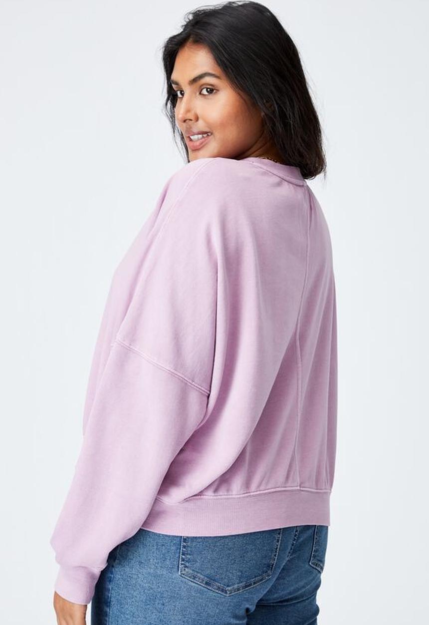 Cotton On - Curve harper crew crop pullover - purple 