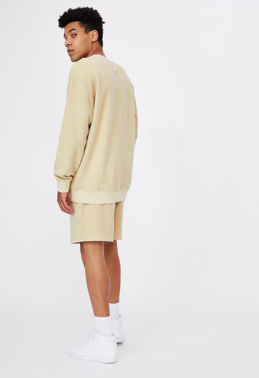 Factorie - Reverse fleece crew - washed sand
