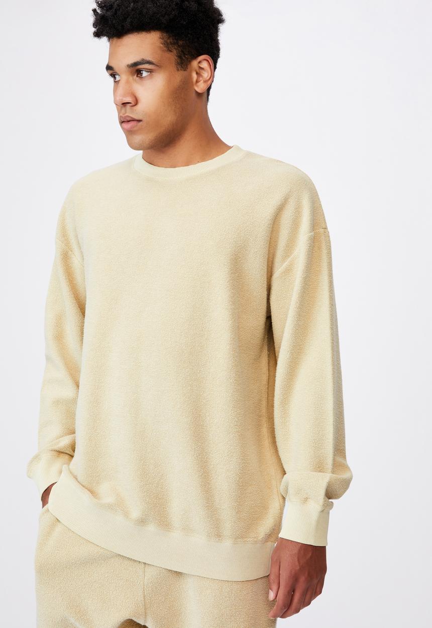 Factorie - Reverse fleece crew - washed sand