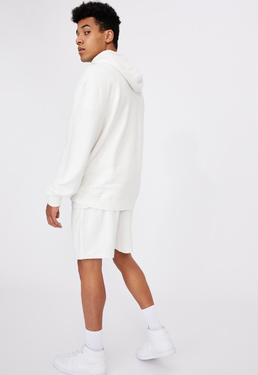 Factorie - Reverse fleece hoodie - white