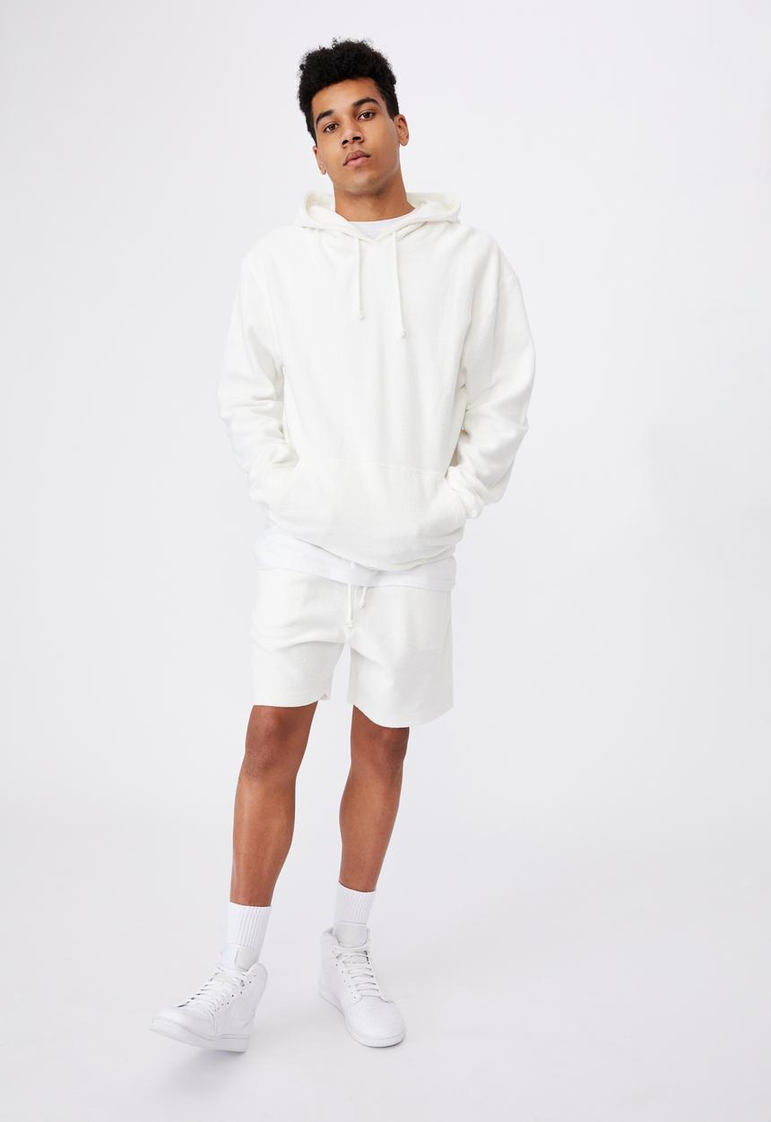 Factorie - Reverse fleece hoodie - white