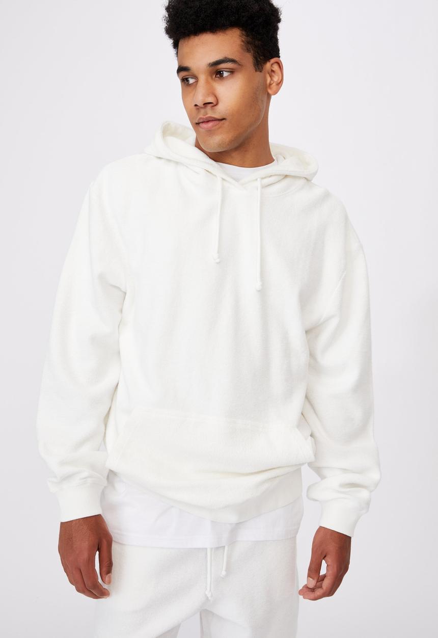 Factorie - Reverse fleece hoodie - white