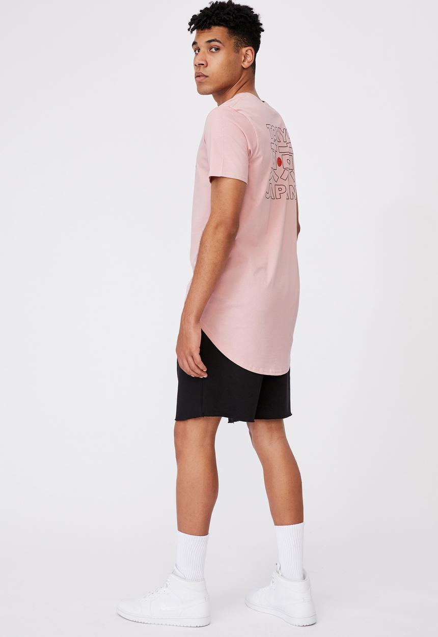 Factorie - Curved graphic T-shirt - pink