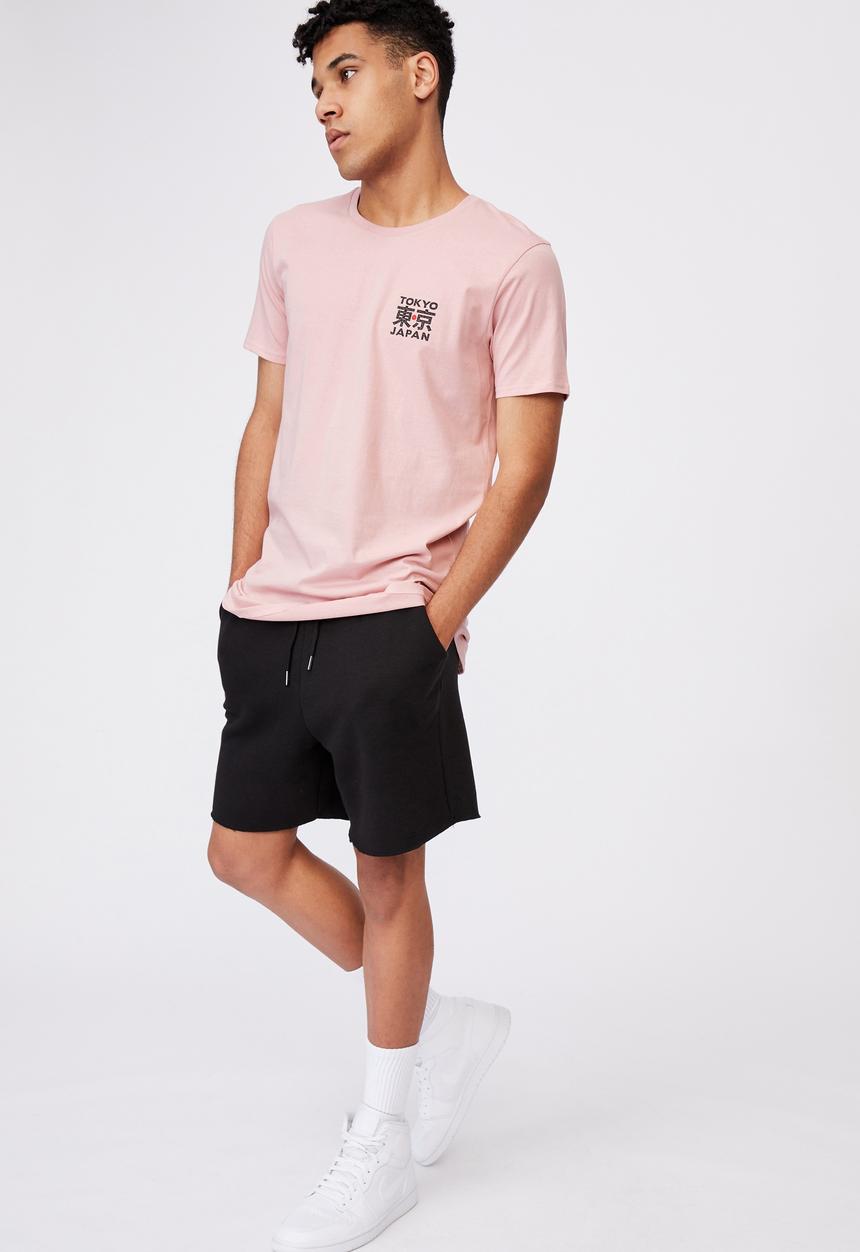 Factorie - Curved graphic T-shirt - pink