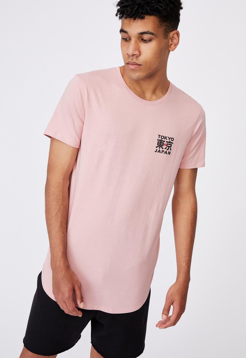 Factorie - Curved graphic T-shirt - pink
