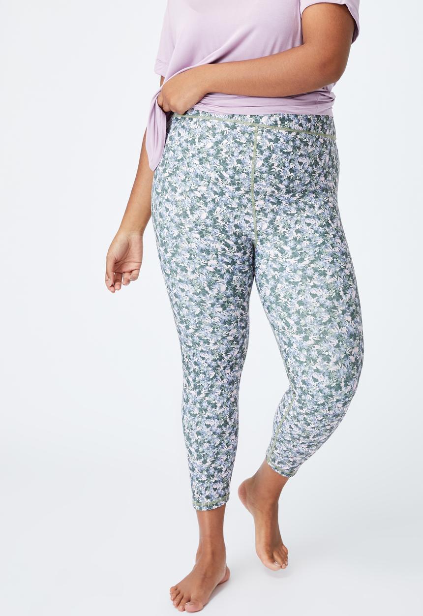 Cotton On - Curve active reversible 7/8 tights - green & blue 