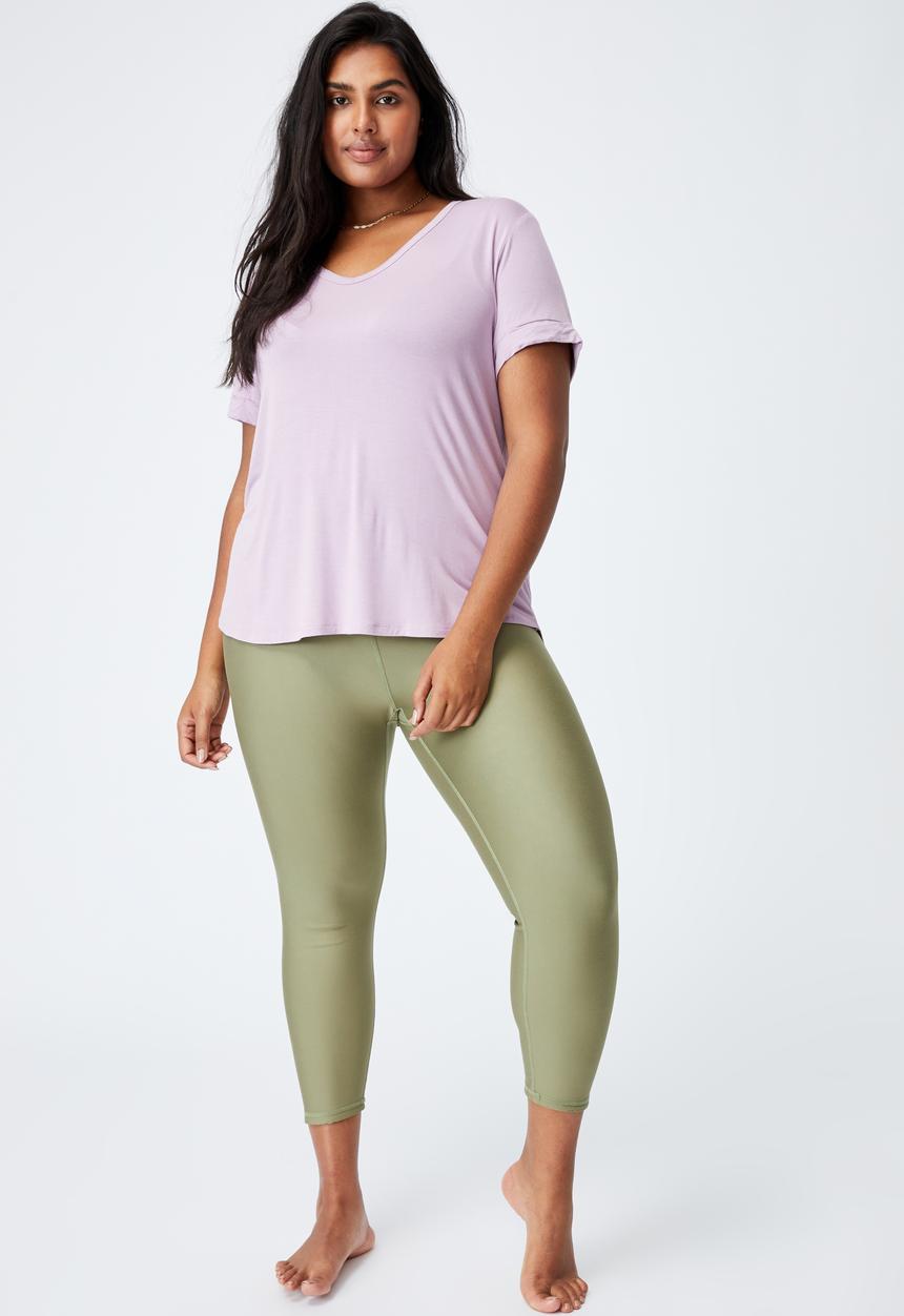 Cotton On - Curve active reversible 7/8 tights - green & blue 