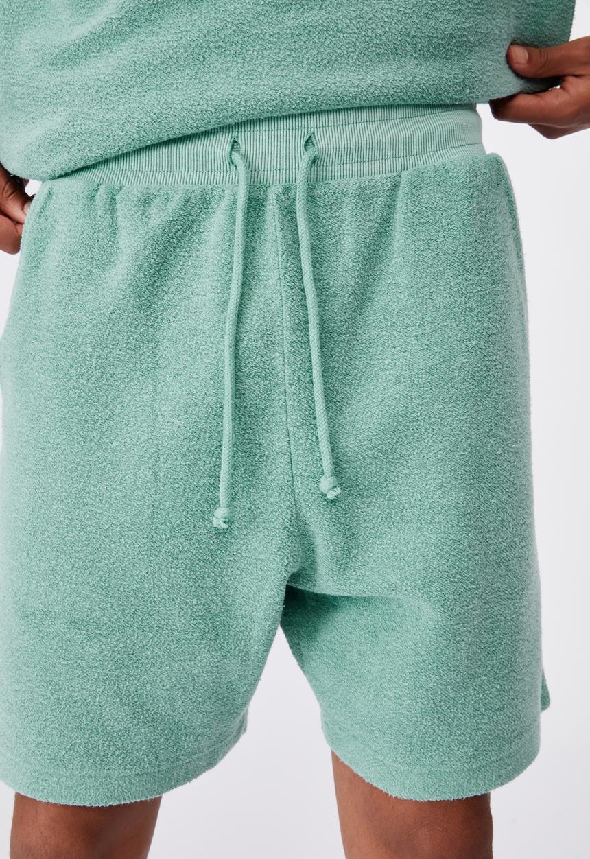 Factorie - Reverse fleece track short - mint