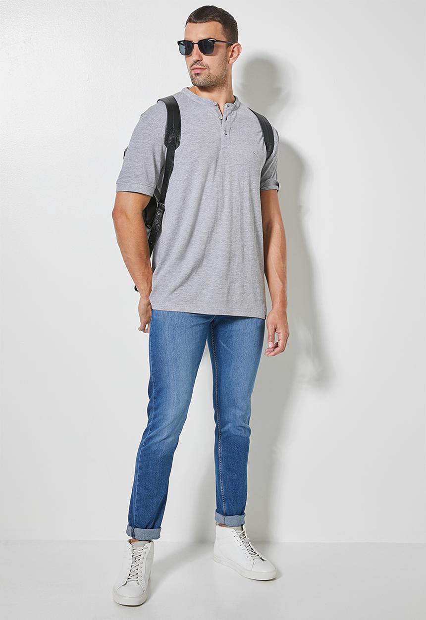 Superbalist - 2-Pack Siya mandarin golfer - grey melange & navy