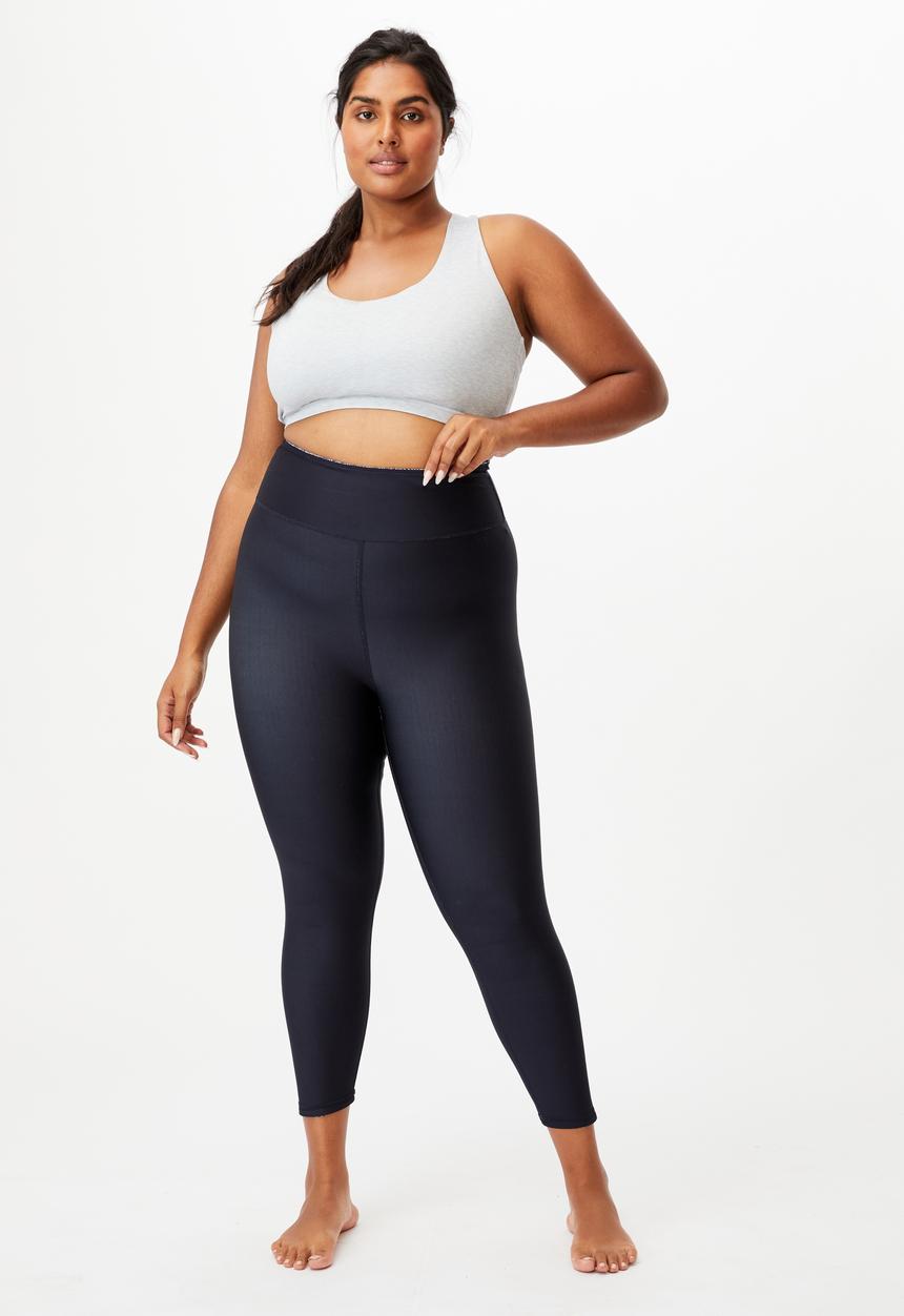 Cotton On - Curve active reversible 7/8 tights - irregular navy speck