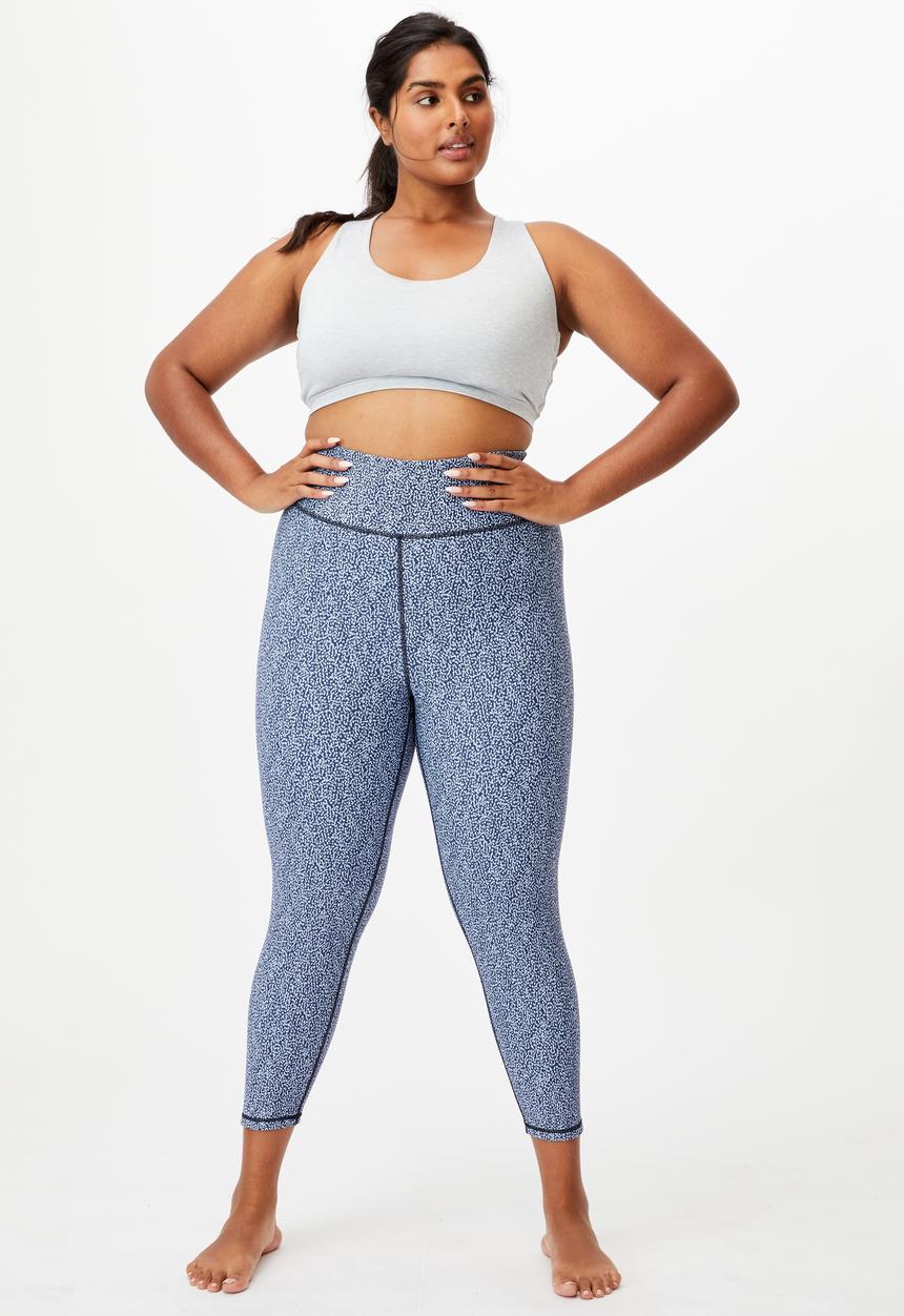Cotton On - Curve active reversible 7/8 tights - irregular navy speck