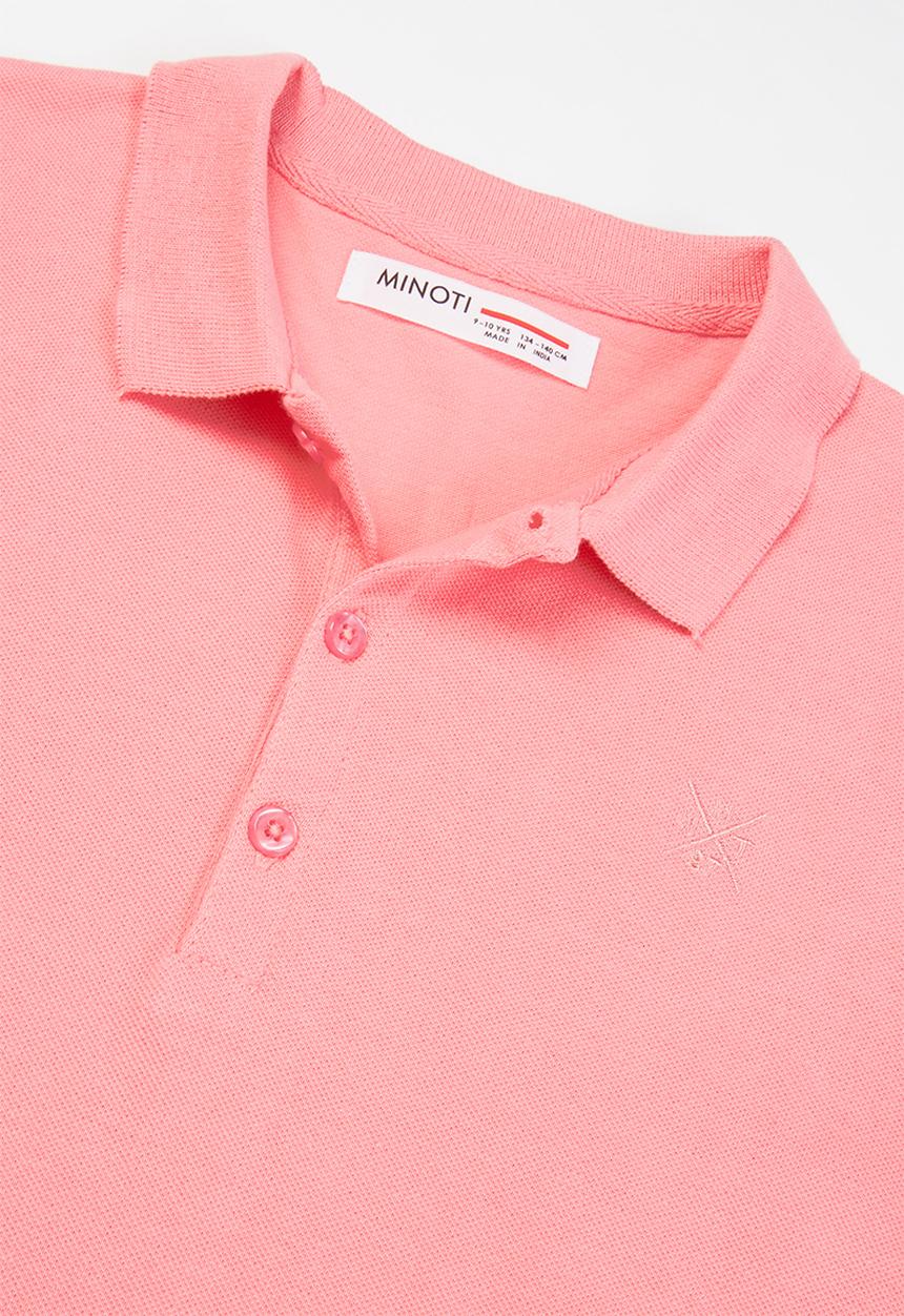 MINOTI - Boys basic pique polo - pink