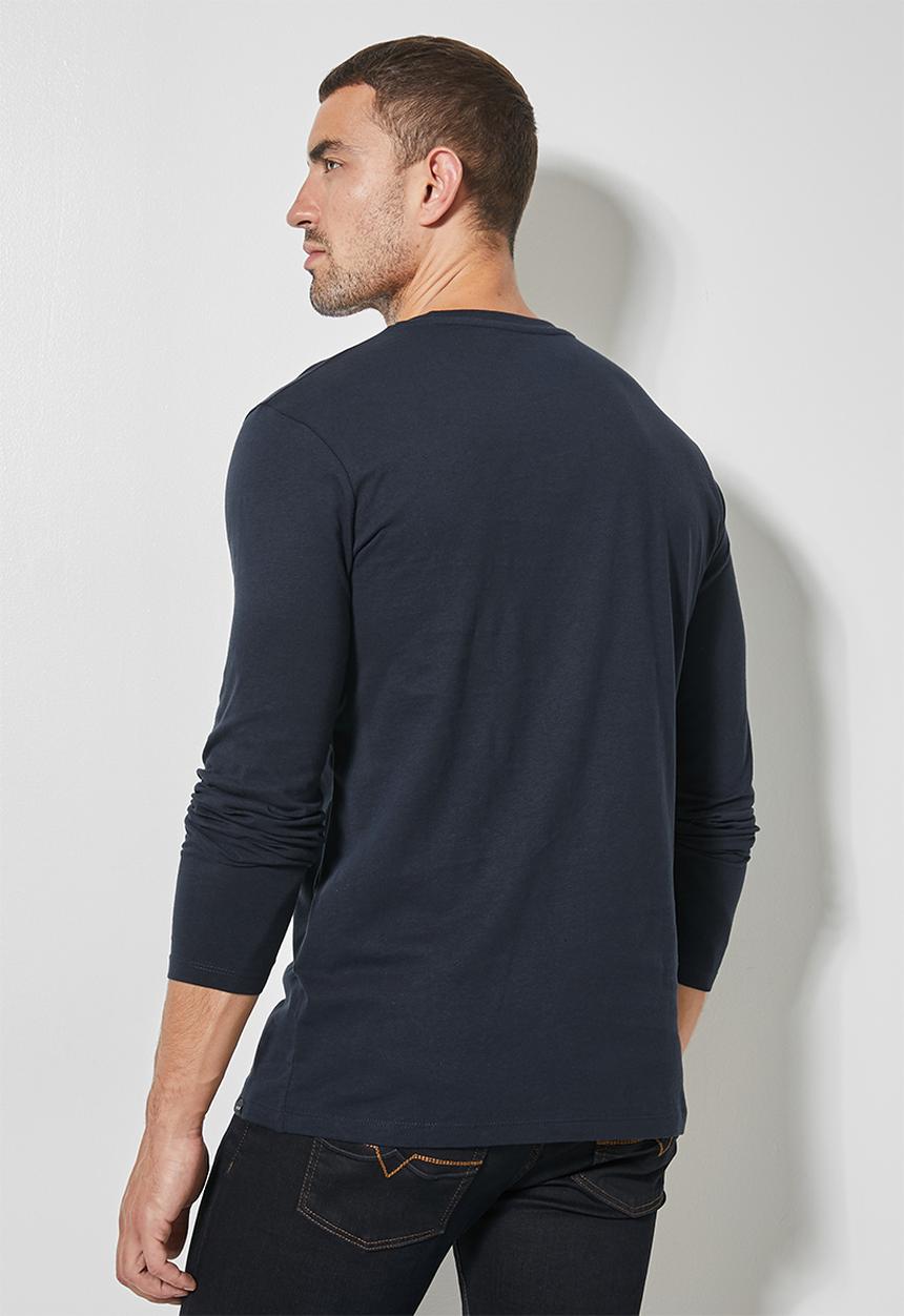 Superbalist - 2 Pack nate long sleeve crew neck tee - navy & brown