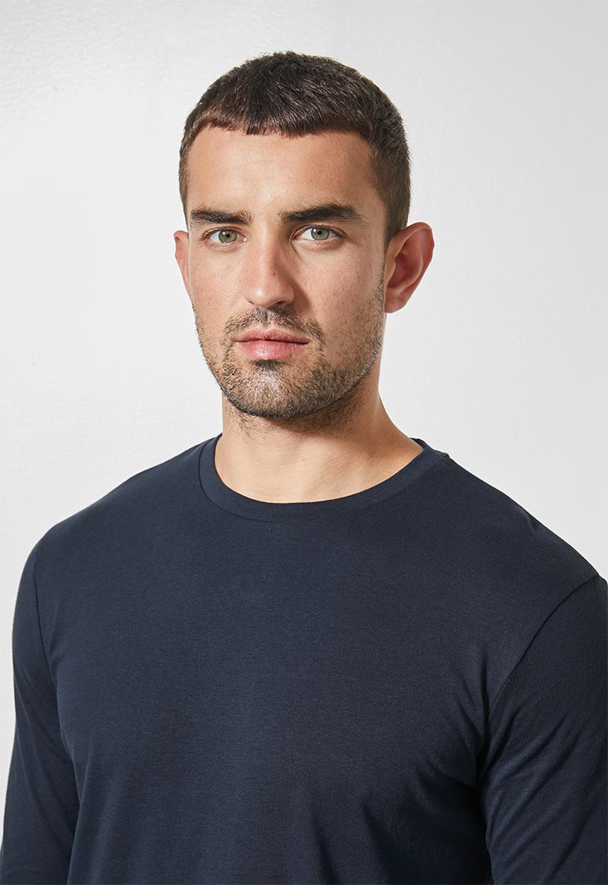 Superbalist - 2 Pack nate long sleeve crew neck tee - navy & brown