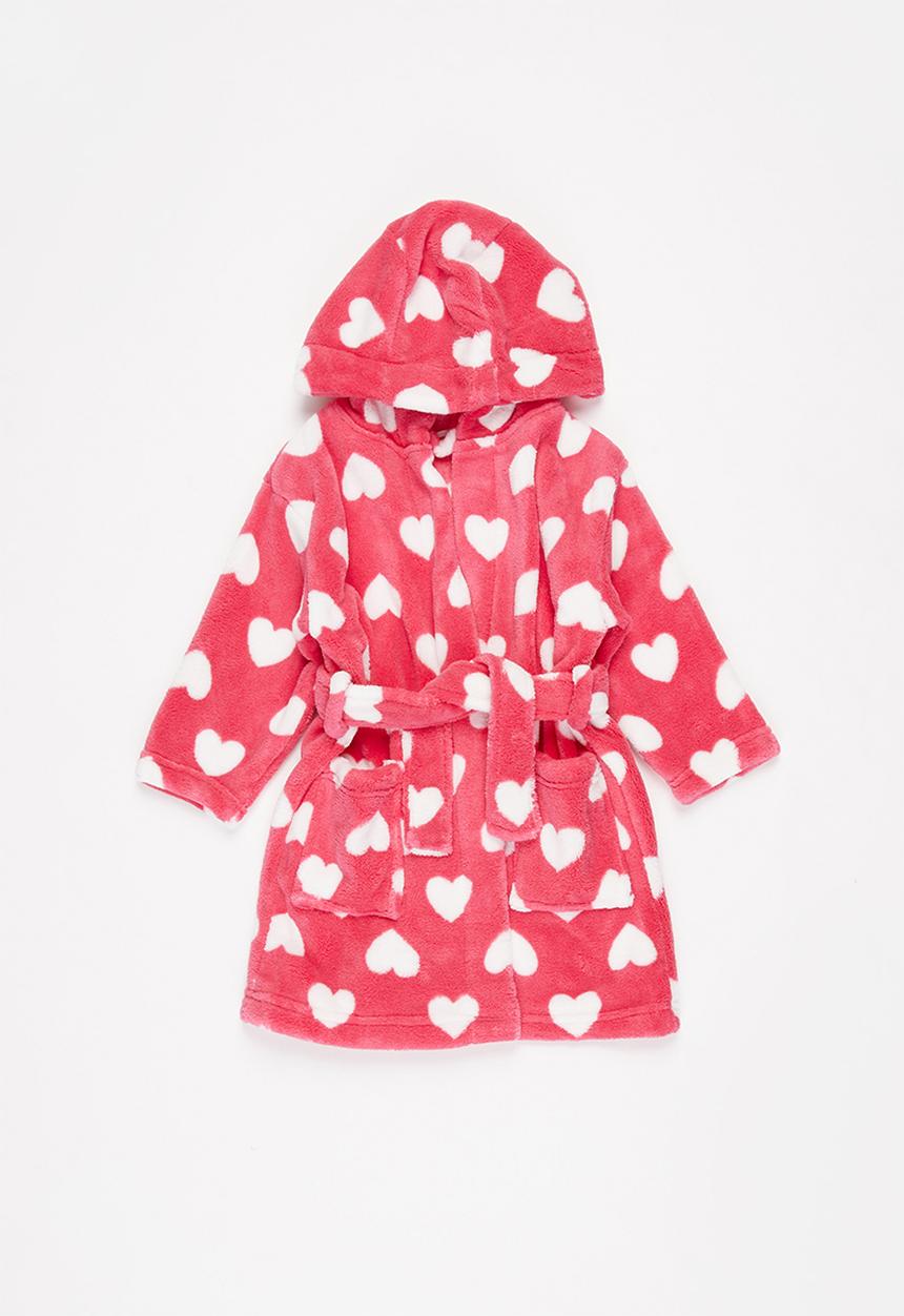 MINOTI - Cuddle robe - pink & white 