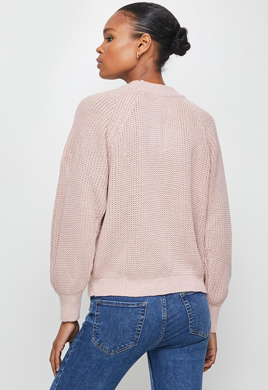 edit - Ribbed raglan jumper - pink