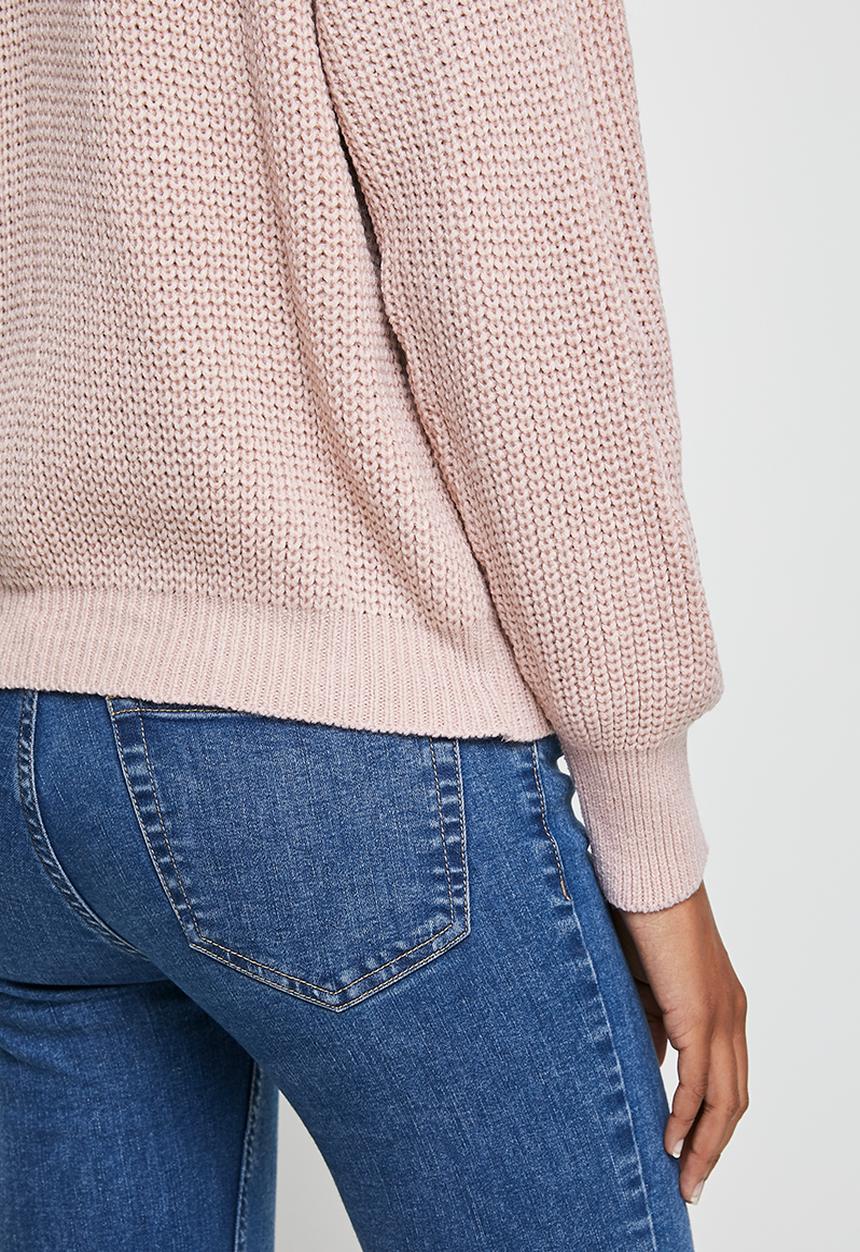 edit - Ribbed raglan jumper - pink
