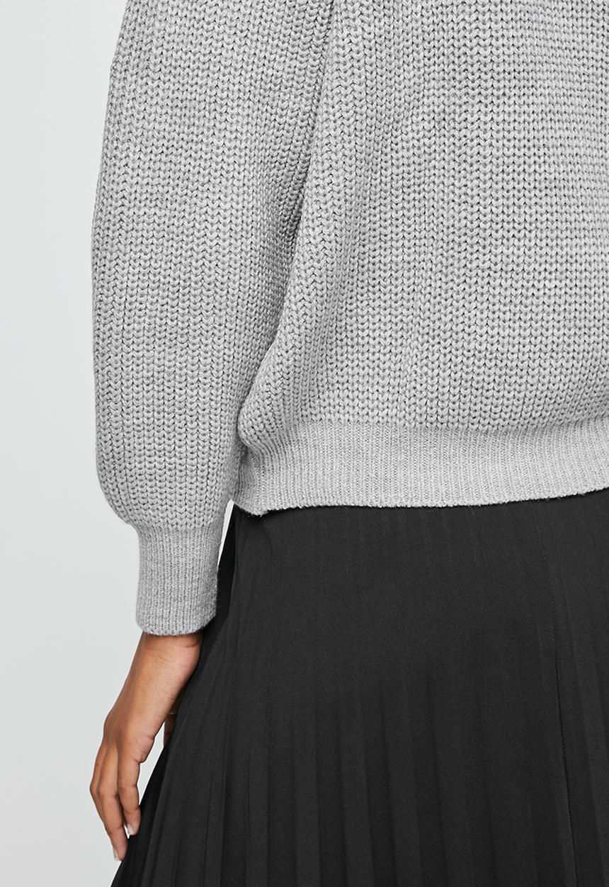 edit - Ribbed raglan jumper - grey melange