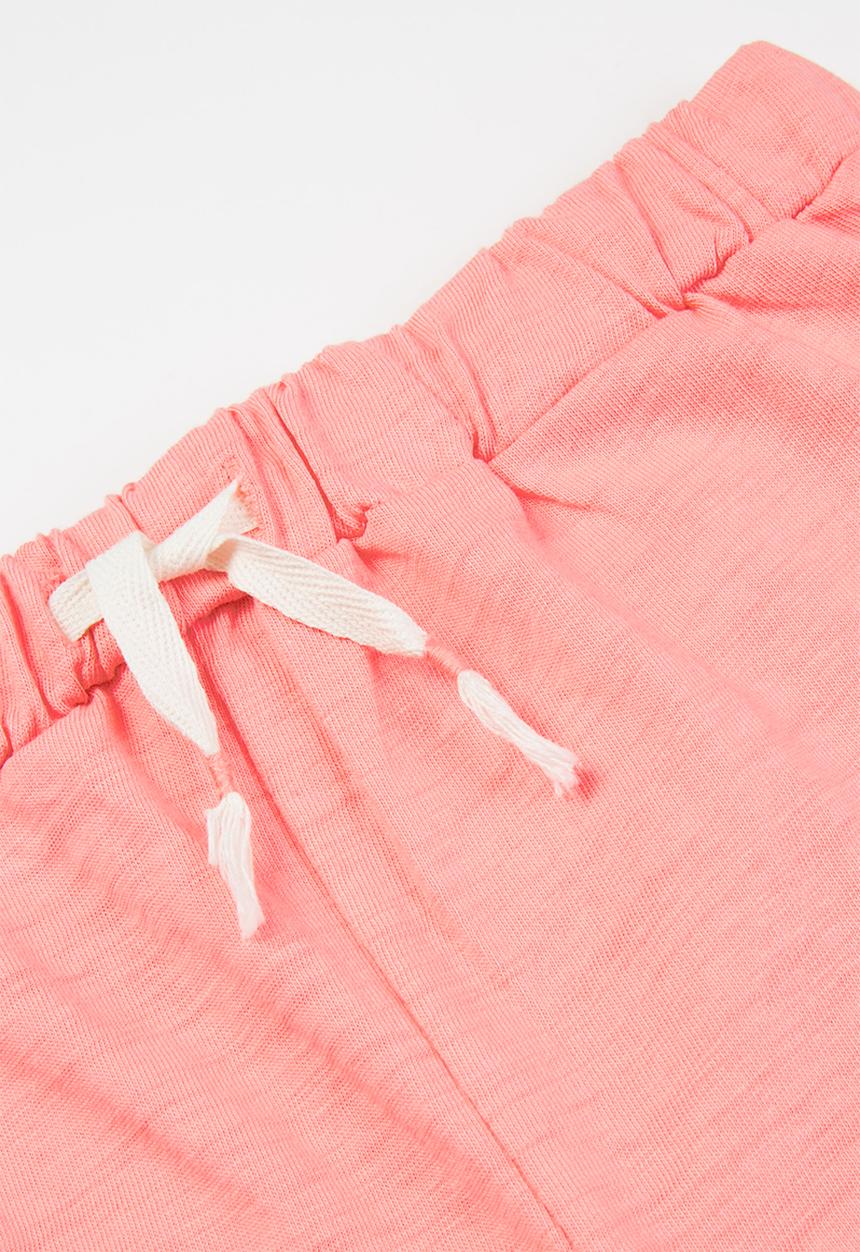 MINOTI - Girls pink basic slub short - pink