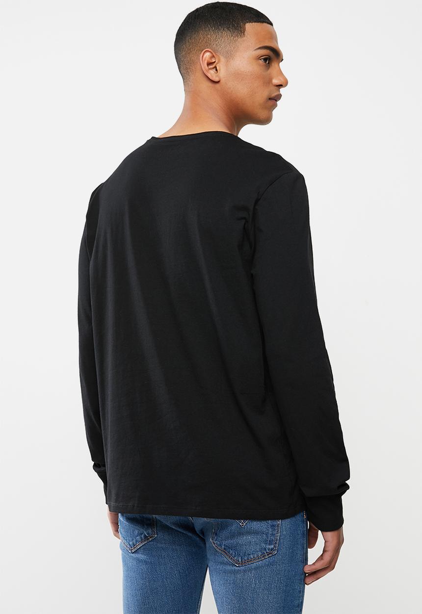 GUESS - Ls bsc mltclr tri crew tee - jet black