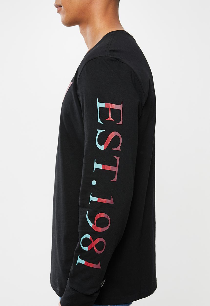 GUESS - Ls bsc mltclr tri crew tee - jet black