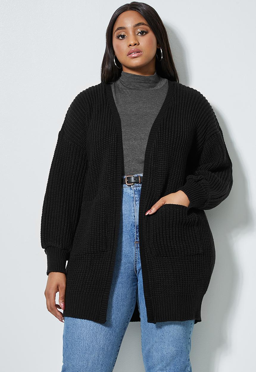 Superbalist - Chunky knitwear cardi - black