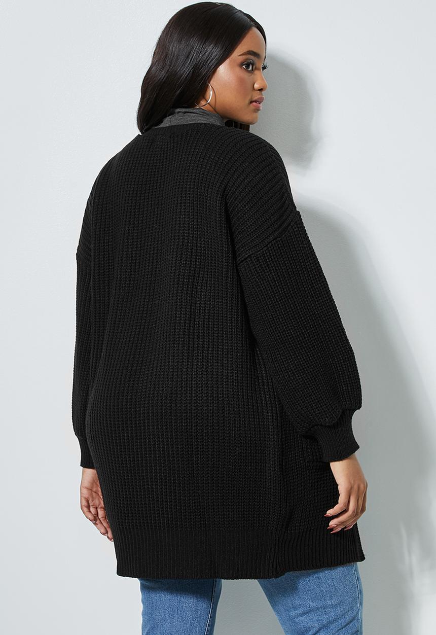 Superbalist - Chunky knitwear cardi - black