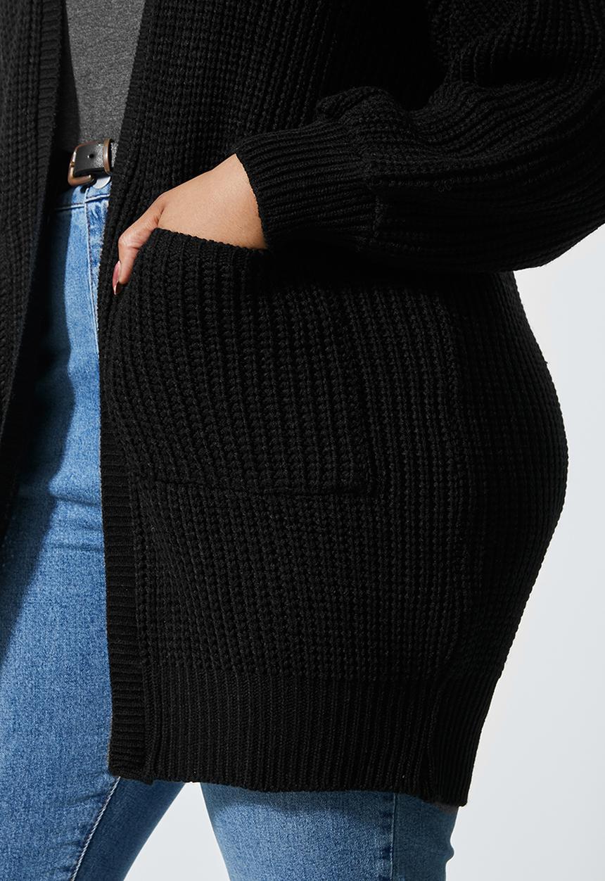 Superbalist - Chunky knitwear cardi - black
