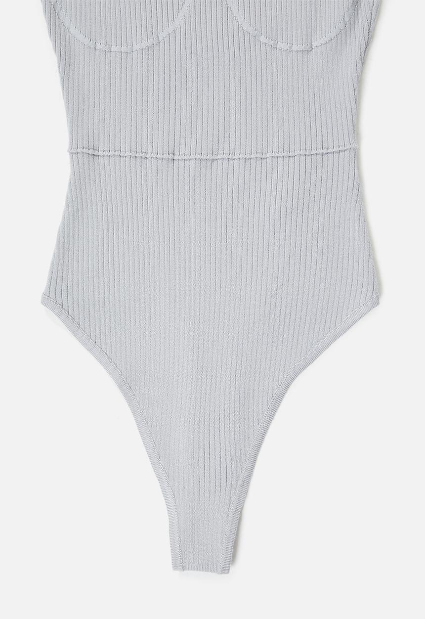 Missguided - Missguided cupped bodysuit co ord - grey