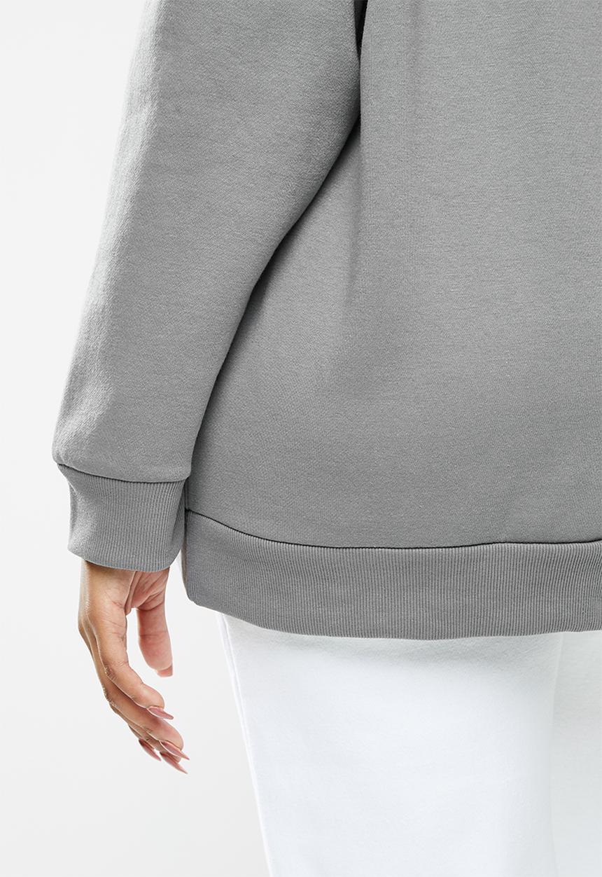 Missguided - Plus montana graphic stripe detail sweat - grey