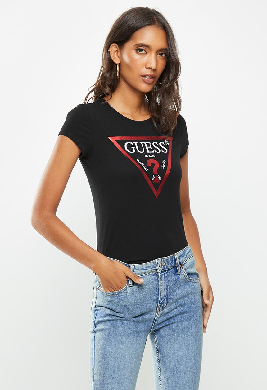 GUESS - Short sleeve core triangle tee - black