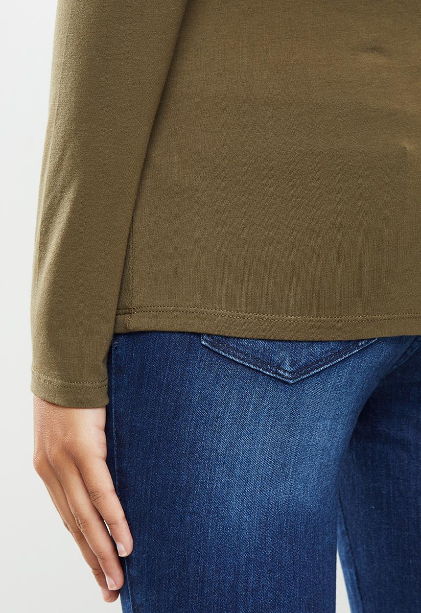 GUESS - Long sleeve mini lace up tee - khaki
