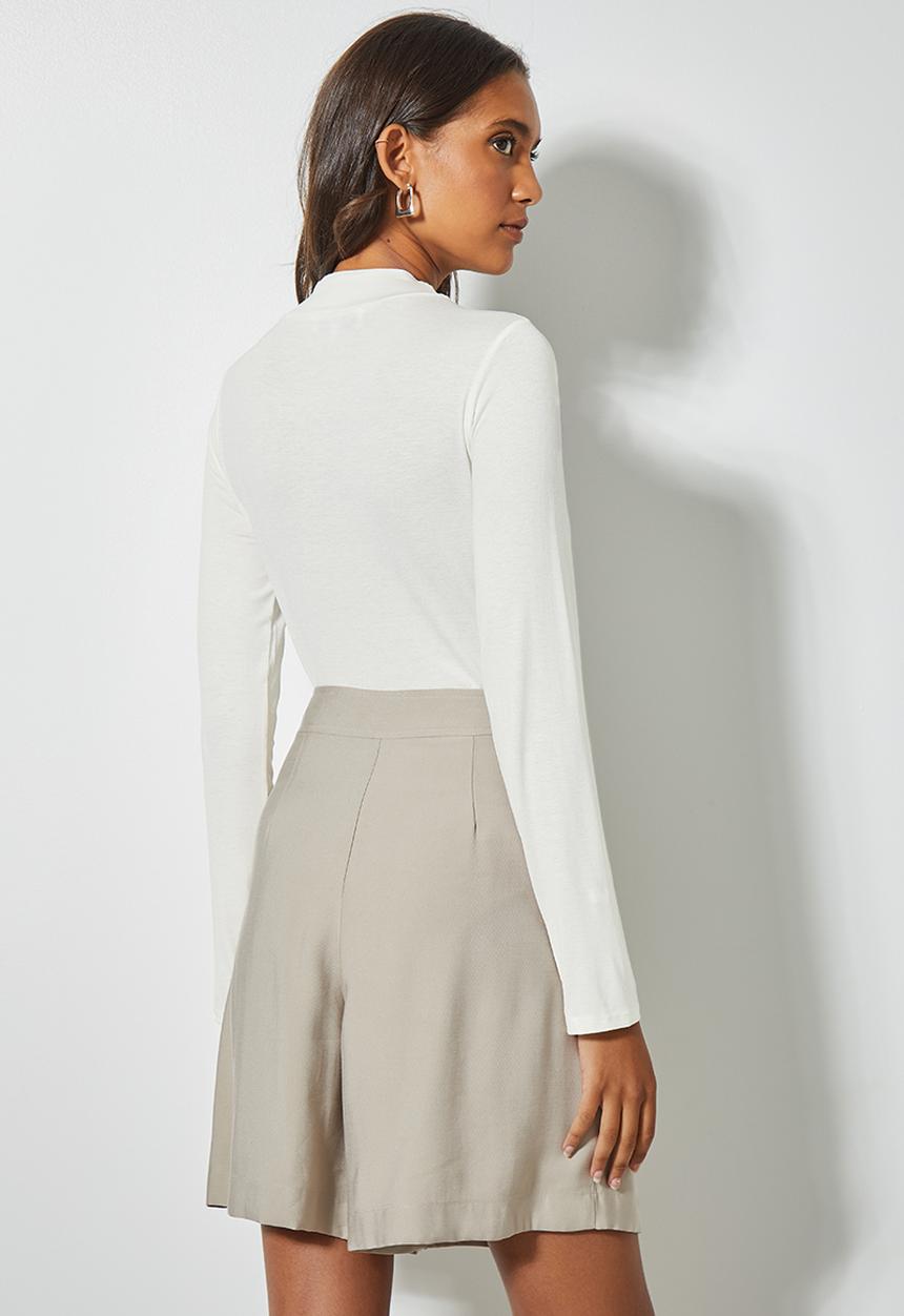 Superbalist - 2-pack viscose funnel neck bodysuit - burgundy & white