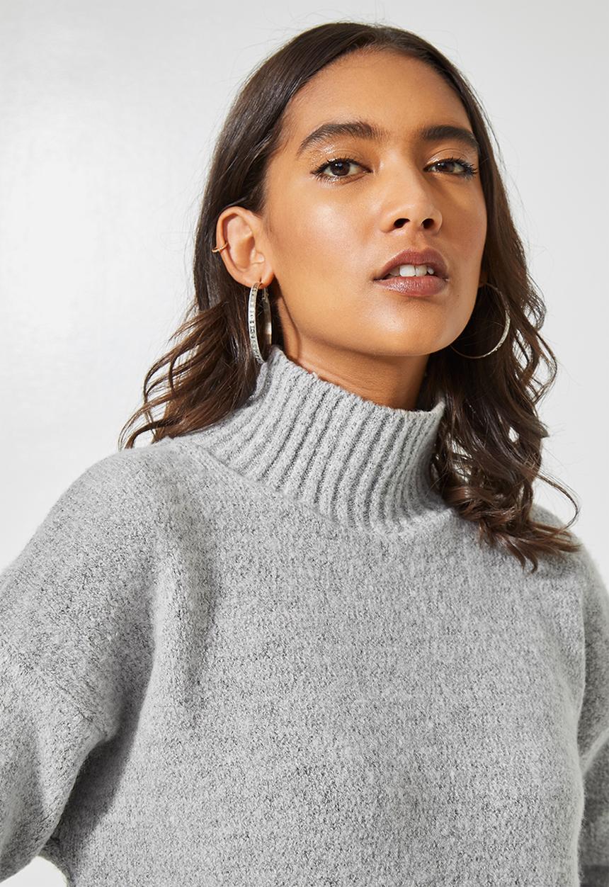 Superbalist - Soft touch funnel neck - grey 