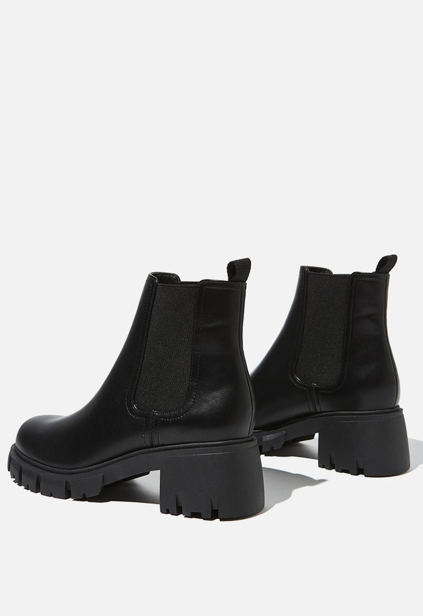 Cotton On - Kaia combat gusset boot - black smooth