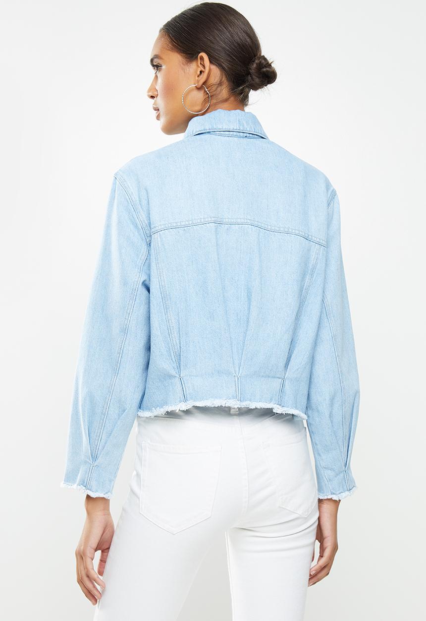 SISSY BOY - Crop boxed denim jacket - blue