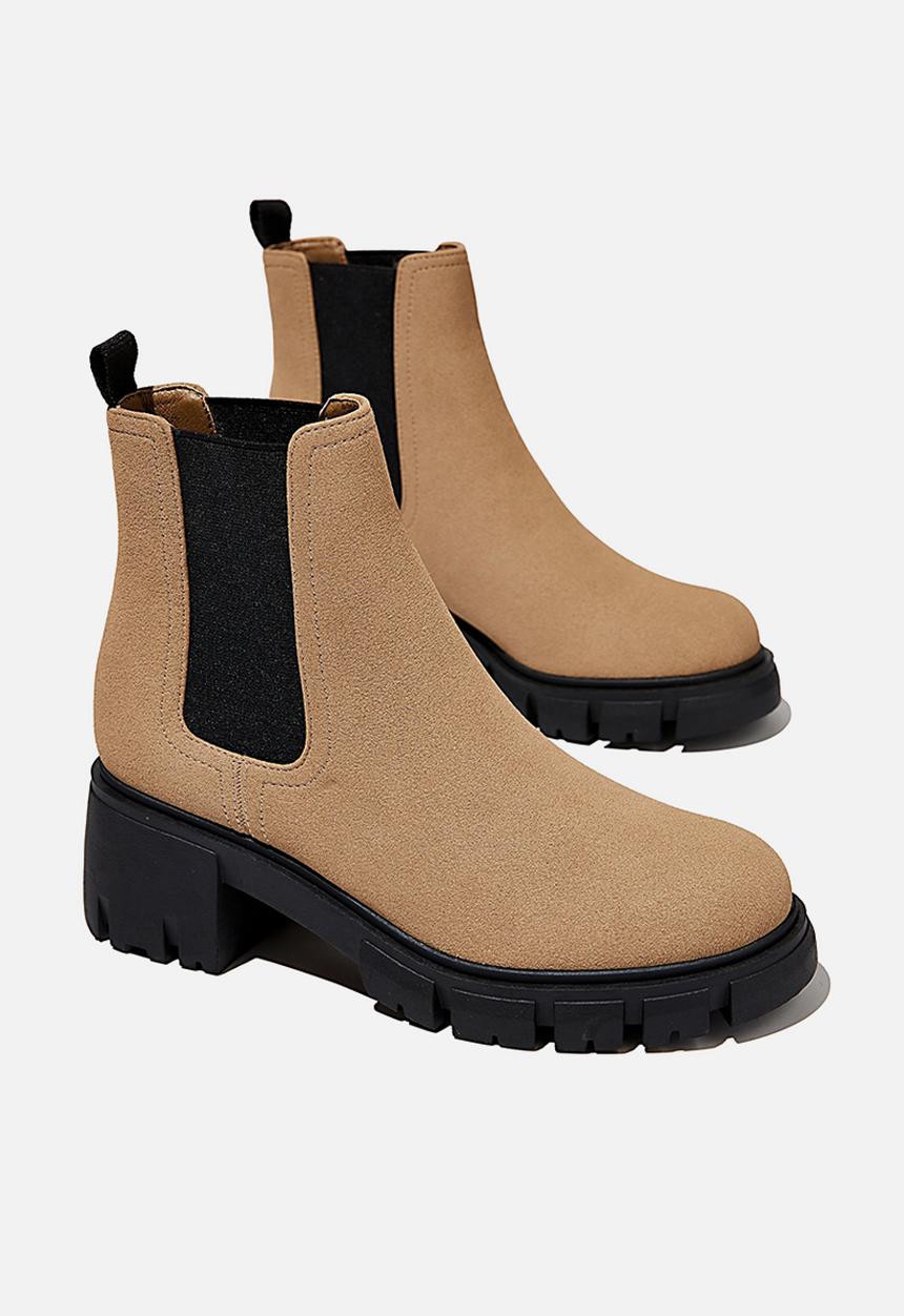 Cotton On - Kaia combat gusset boot - taupe nubuck