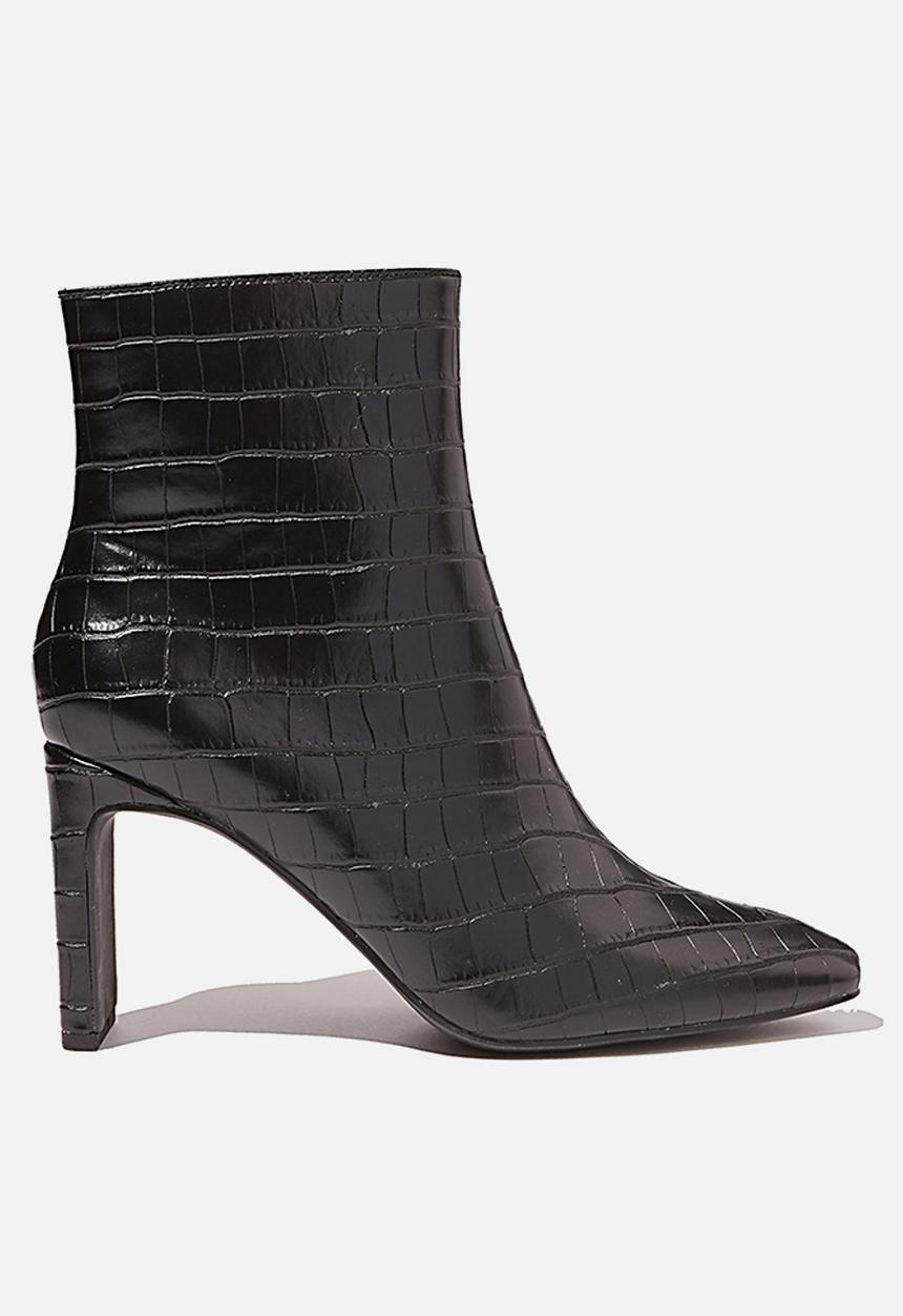 Cotton On - Ellie square toe heel boot - black